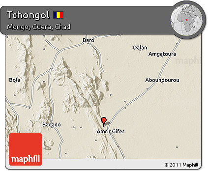 Shaded Relief 3D Map of Tchongol