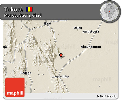 Shaded Relief 3D Map of Tokoré