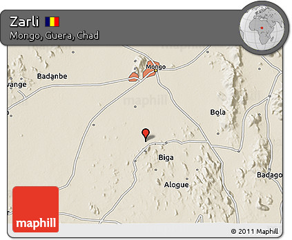 Shaded Relief 3D Map of Zarli