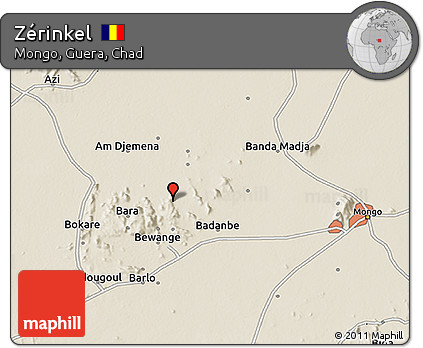 Shaded Relief 3D Map of Zérinkel