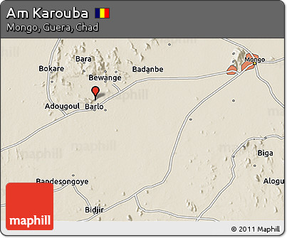 Shaded Relief 3D Map of Am Karouba