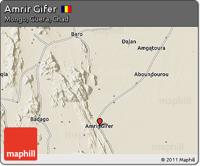 Shaded Relief 3D Map of Amrir Gifer