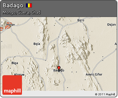 Shaded Relief 3D Map of Badago