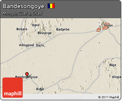 Shaded Relief 3D Map of Bandésongoye