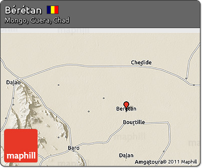 Shaded Relief 3D Map of Bérétan