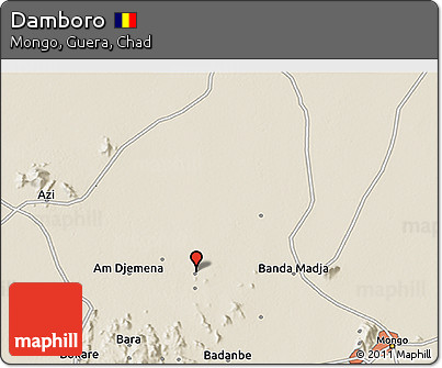 Shaded Relief 3D Map of Damboro