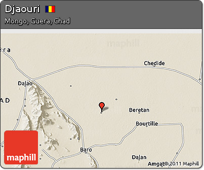 Shaded Relief 3D Map of Djaouri