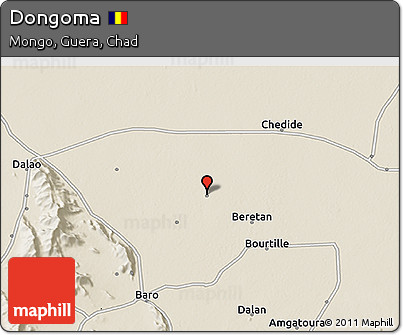 Shaded Relief 3D Map of Dongoma