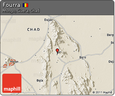 Shaded Relief 3D Map of Fourra