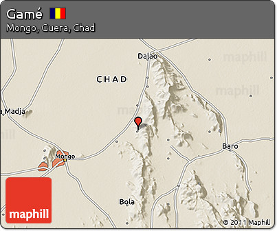 Shaded Relief 3D Map of Gamé
