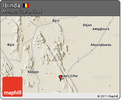 Shaded Relief 3D Map of Ibinda