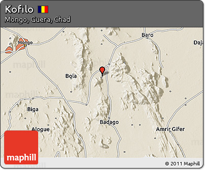 Shaded Relief 3D Map of Kofilo