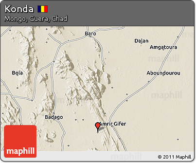 Shaded Relief 3D Map of Konda