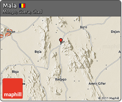 Shaded Relief 3D Map of Mala