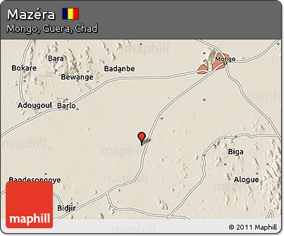 Shaded Relief 3D Map of Mazéra