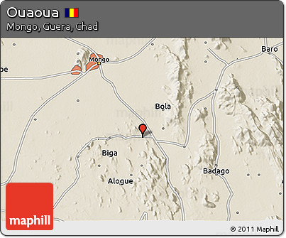 Shaded Relief 3D Map of Ouaoua