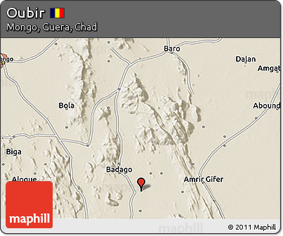 Shaded Relief 3D Map of Oubir