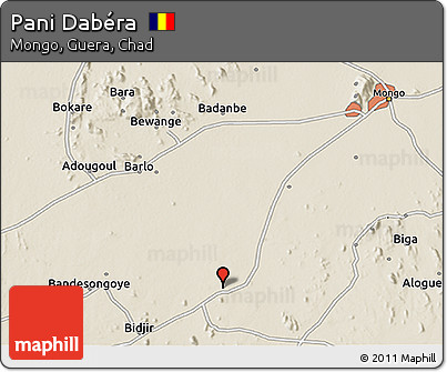 Shaded Relief 3D Map of Pani Dabéra