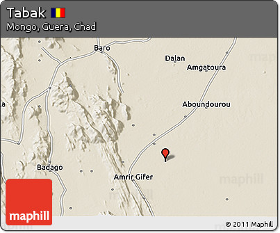 Shaded Relief 3D Map of Tabak