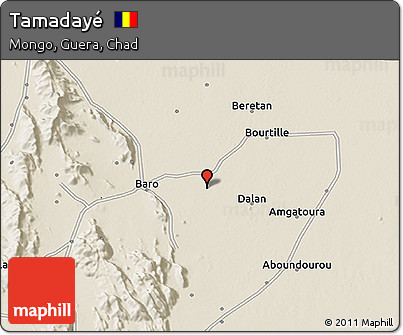 Shaded Relief 3D Map of Tamadayé