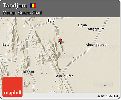 Shaded Relief 3D Map of Tandjam