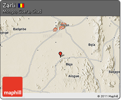 Shaded Relief 3D Map of Zarli