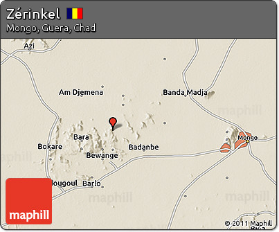 Shaded Relief 3D Map of Zérinkel