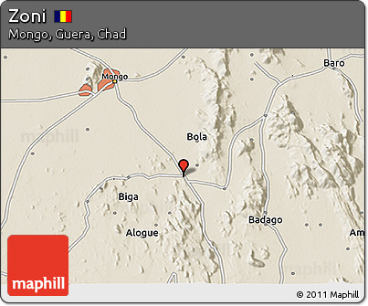 Shaded Relief 3D Map of Zoni