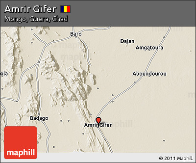 Shaded Relief 3D Map of Amrir Gifer