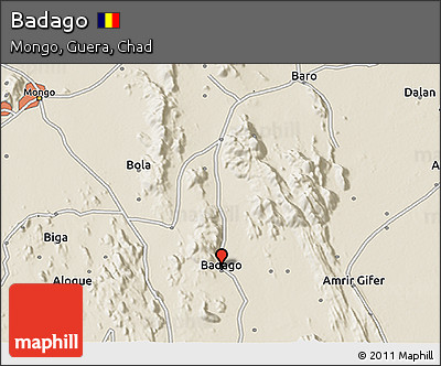 Shaded Relief 3D Map of Badago