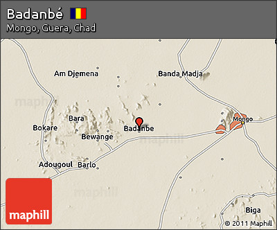 Shaded Relief 3D Map of Badanbé