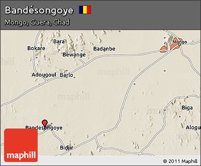 Shaded Relief 3D Map of Bandésongoye