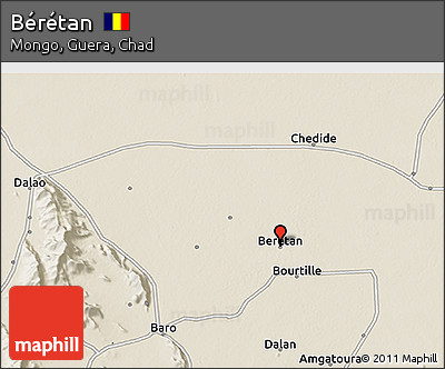 Shaded Relief 3D Map of Bérétan