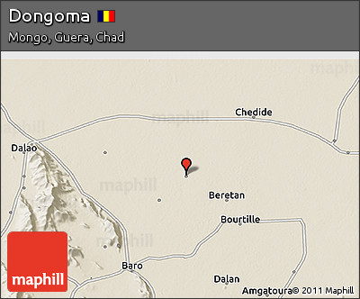 Shaded Relief 3D Map of Dongoma