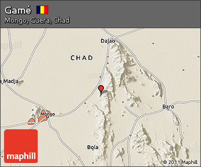 Shaded Relief 3D Map of Gamé