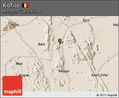 Shaded Relief 3D Map of Kofilo