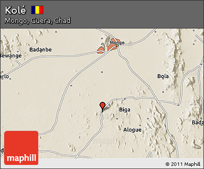 Shaded Relief 3D Map of Kolé