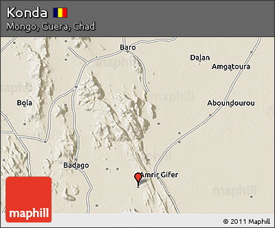 Shaded Relief 3D Map of Konda
