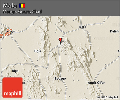Shaded Relief 3D Map of Mala