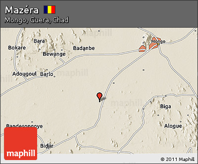 Shaded Relief 3D Map of Mazéra