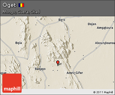 Shaded Relief 3D Map of Oget