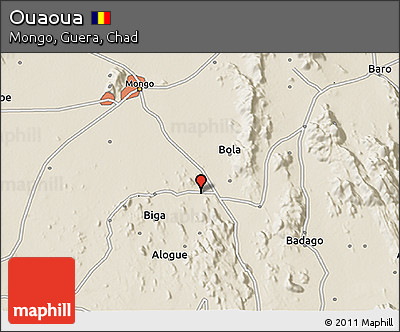 Shaded Relief 3D Map of Ouaoua