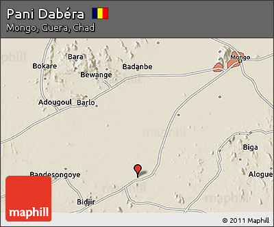 Shaded Relief 3D Map of Pani Dabéra