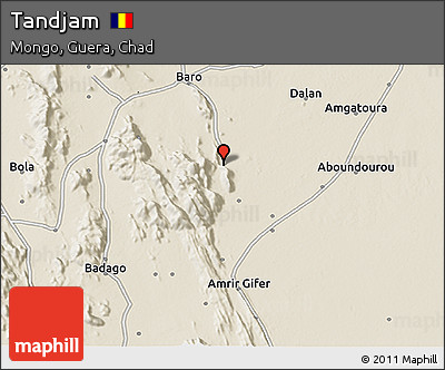 Shaded Relief 3D Map of Tandjam