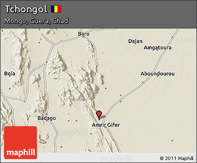 Shaded Relief 3D Map of Tchongol