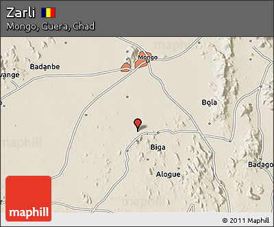 Shaded Relief 3D Map of Zarli