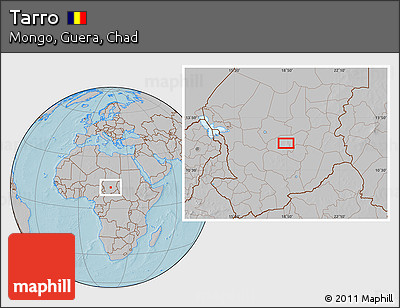 Gray Location Map of Tarro, hill shading