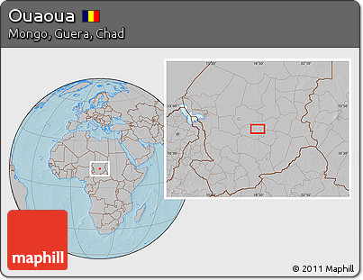 Gray Location Map of Ouaoua, hill shading