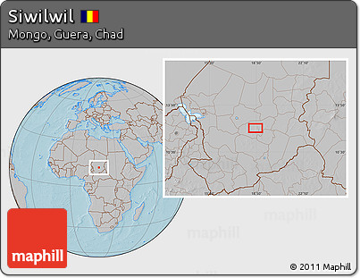 Gray Location Map of Siwilwil, hill shading