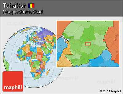 Political Location Map of Tchakor